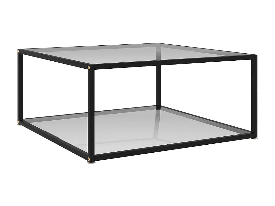 Salontafel 80x80x35 cm gehard glas transparant