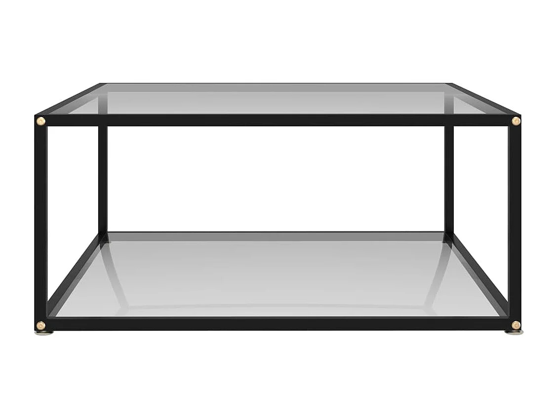 Salontafel 80x80x35 cm gehard glas transparant