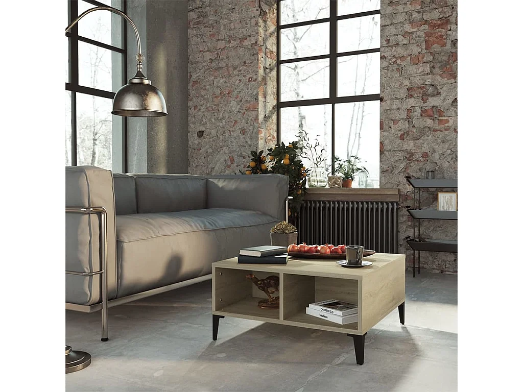 Tavolino da Salotto Rovere Sonoma 60x60x30 cm Legno Multistrato