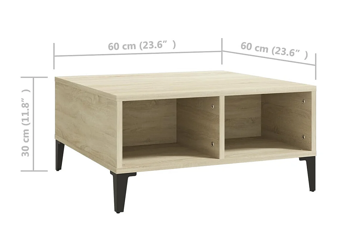 Tavolino da Salotto Rovere Sonoma 60x60x30 cm Legno Multistrato