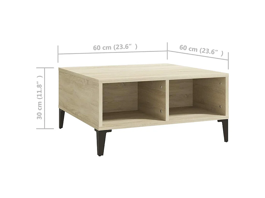 Couchtisch Sonoma-Eiche 60x60x30 cm Holzwerkstoff