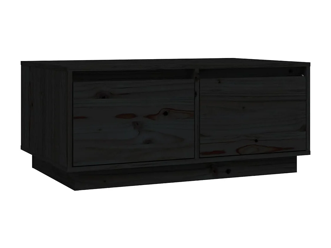 Mesa de centro 80x50x35 cm madeira de pinho maciça preto