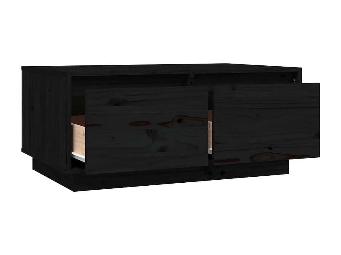 Mesa de centro 80x50x35 cm madeira de pinho maciça preto