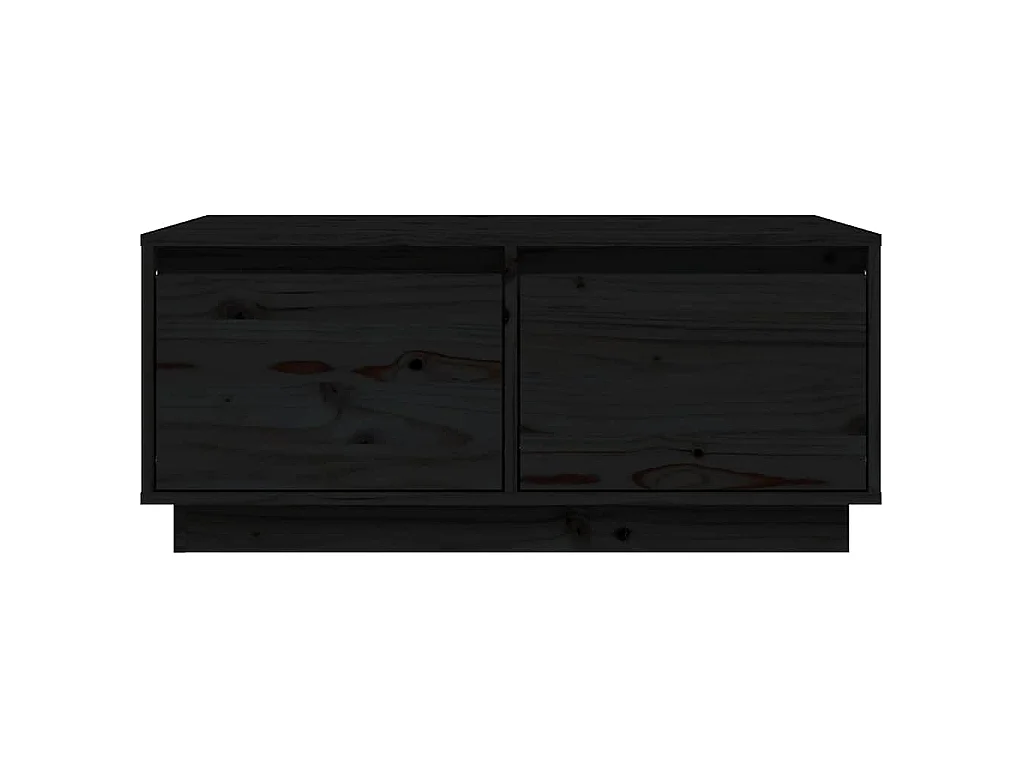 Mesa de centro 80x50x35 cm madeira de pinho maciça preto