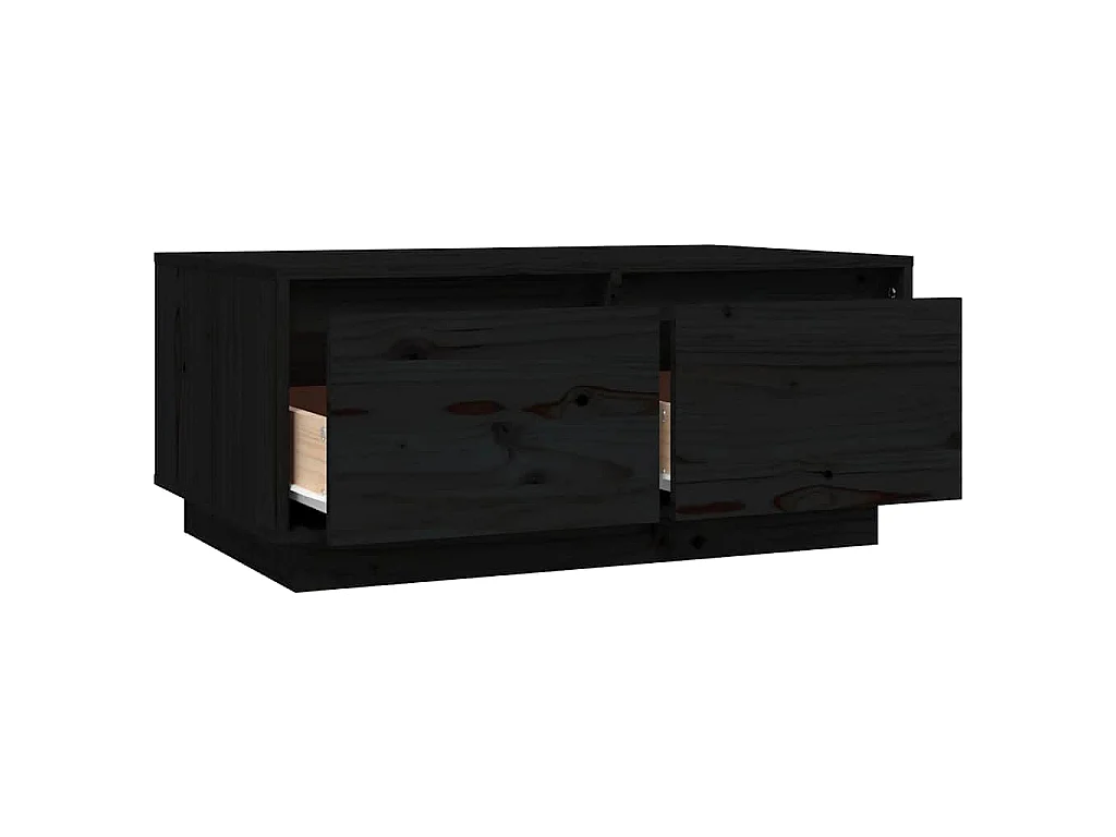 Mesa de centro 80x50x35 cm madeira de pinho maciça preto