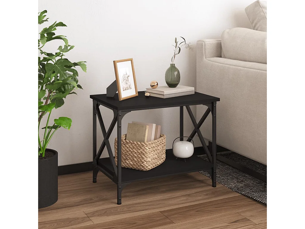 Table d'appoint Noir 55x38x45 cm Bois d'ingénierie