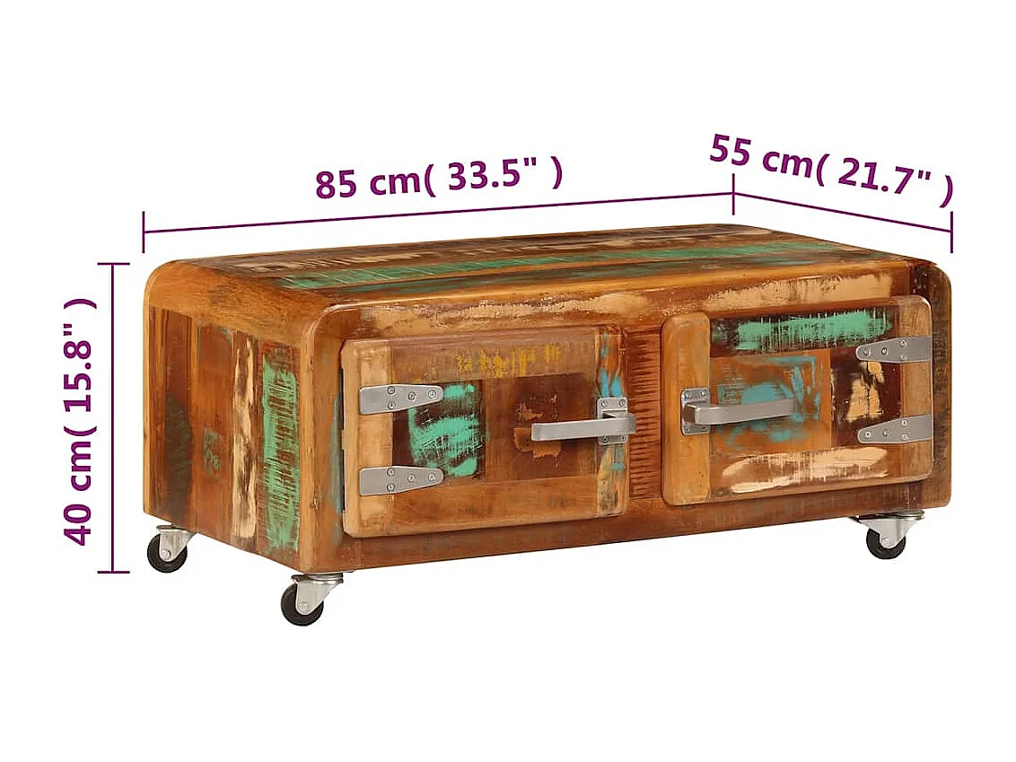 Couchtisch 85x55x40 cm Altholz Massiv