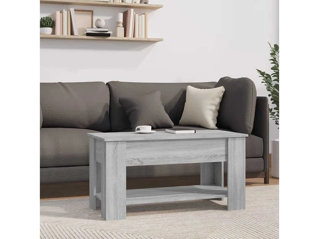Table basse Sonoma gris 101x49x52 cm Bois d'ingénierie