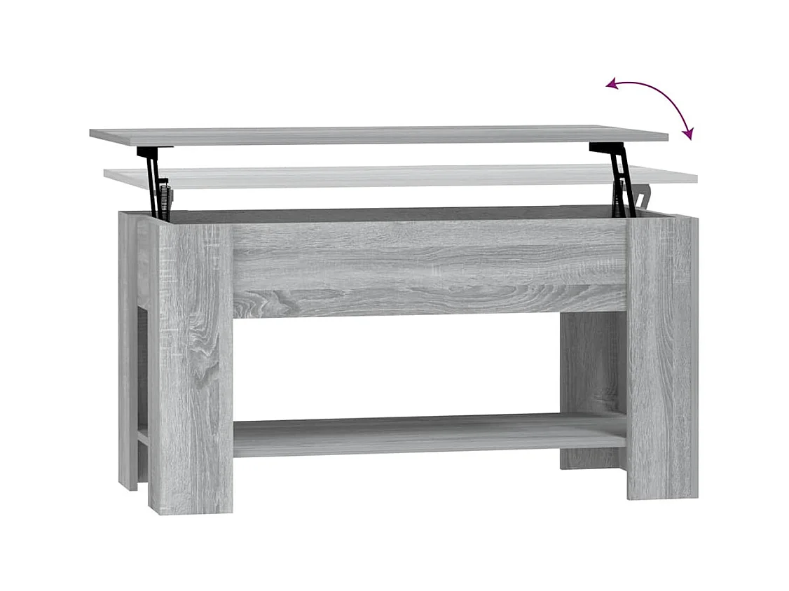 Table basse Sonoma gris 101x49x52 cm Bois d'ingénierie