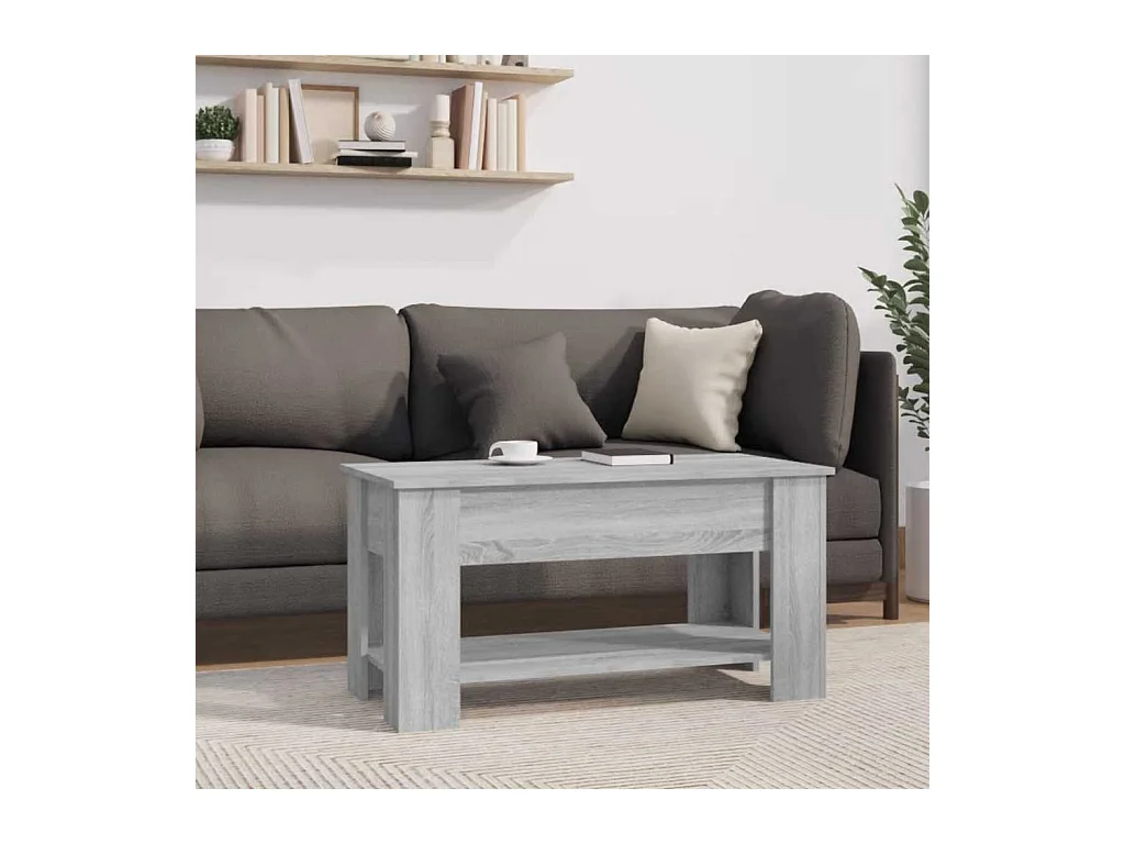 Table basse Sonoma gris 101x49x52 cm Bois d'ingénierie