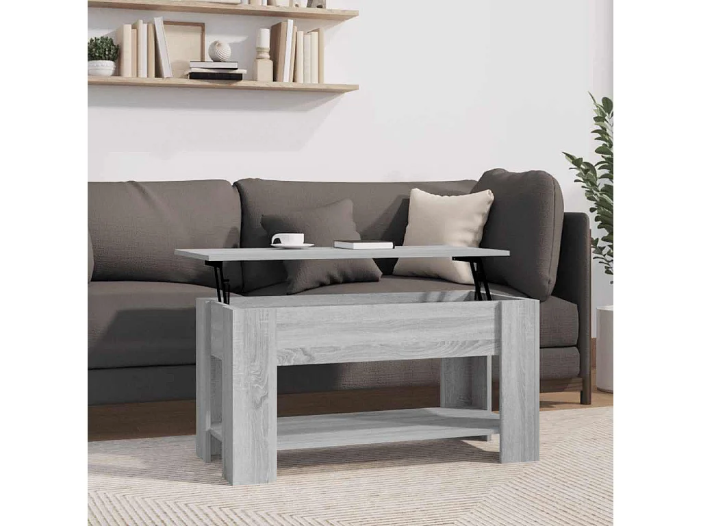 Table basse Sonoma gris 101x49x52 cm Bois d'ingénierie