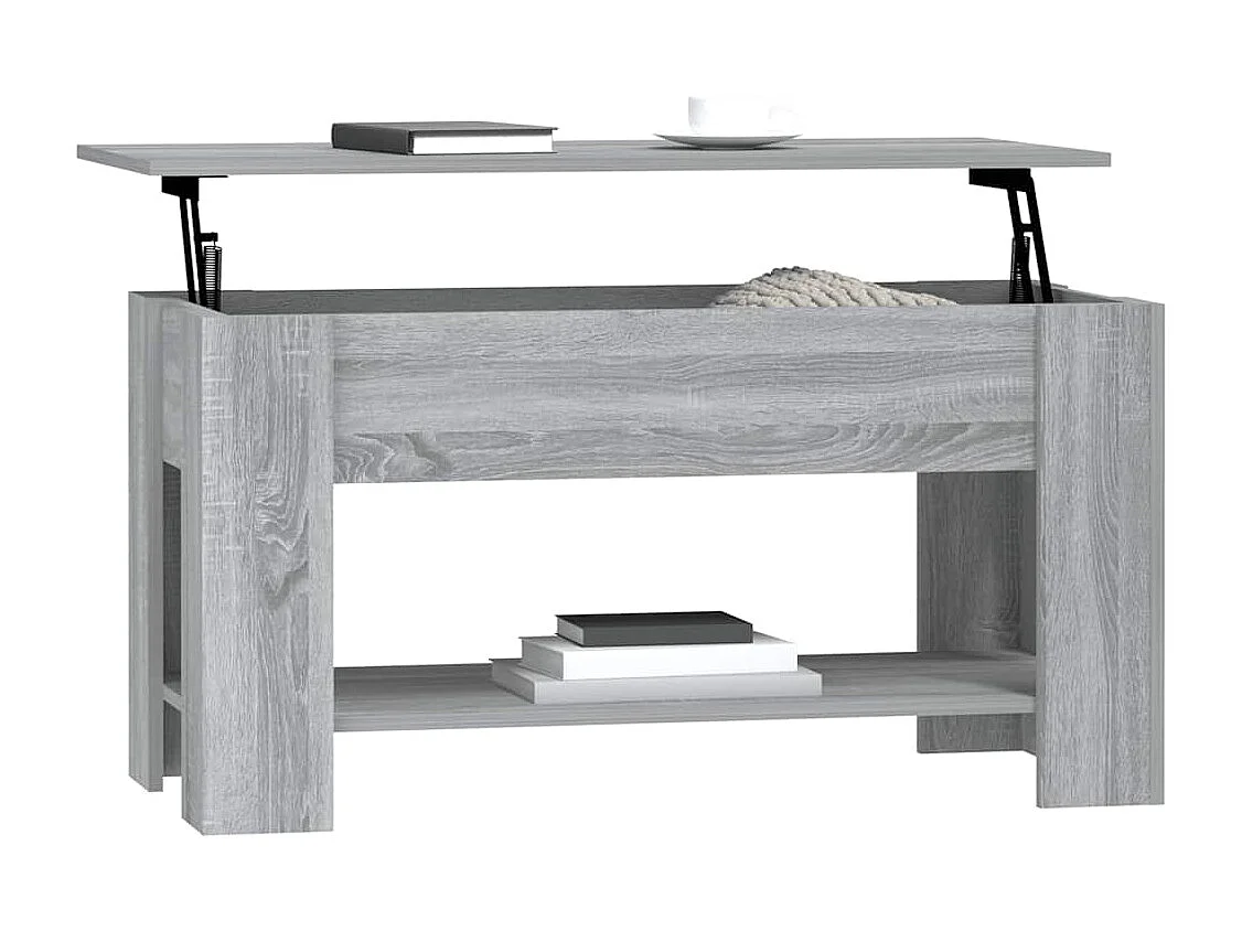 Table basse Sonoma gris 101x49x52 cm Bois d'ingénierie