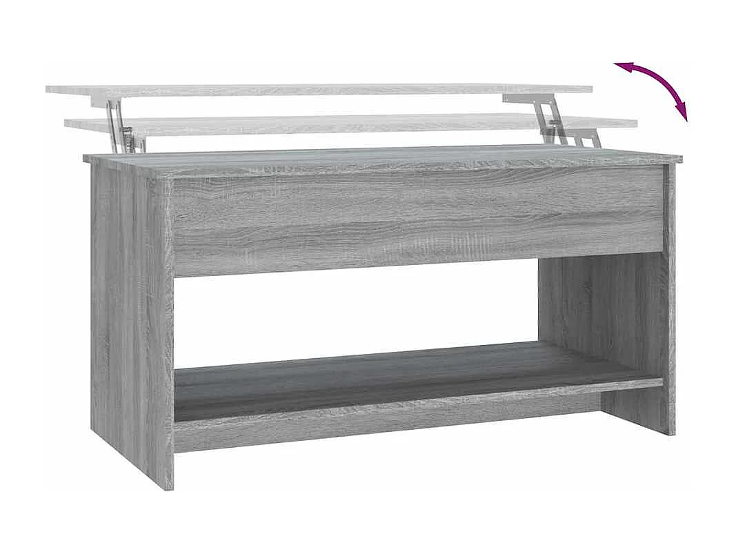 Salontafel 102x50x52,5 cm bewerkt hout grijs sonoma eikenkleur