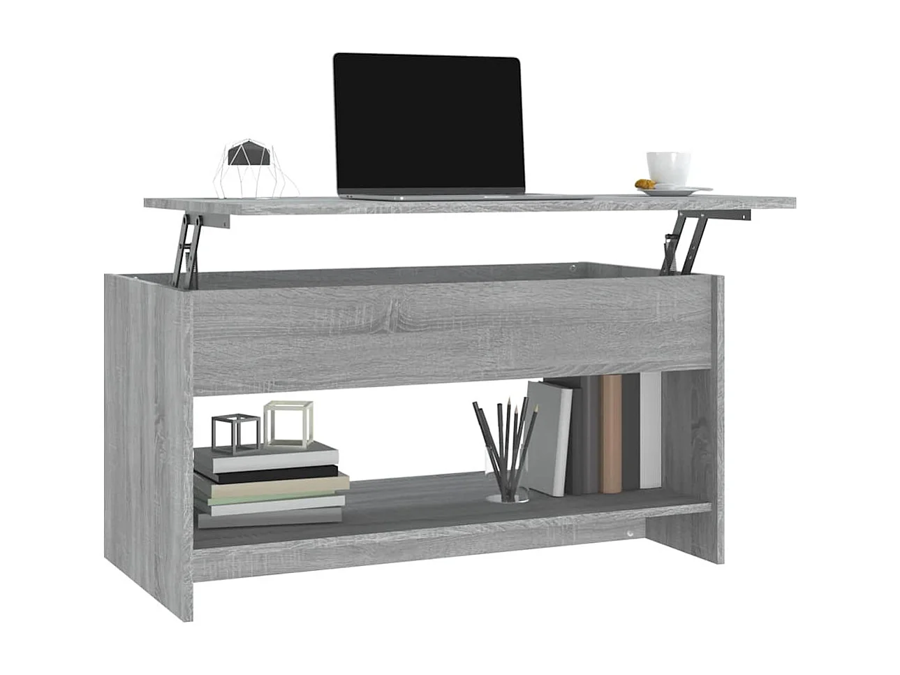 Salontafel 102x50x52,5 cm bewerkt hout grijs sonoma eikenkleur