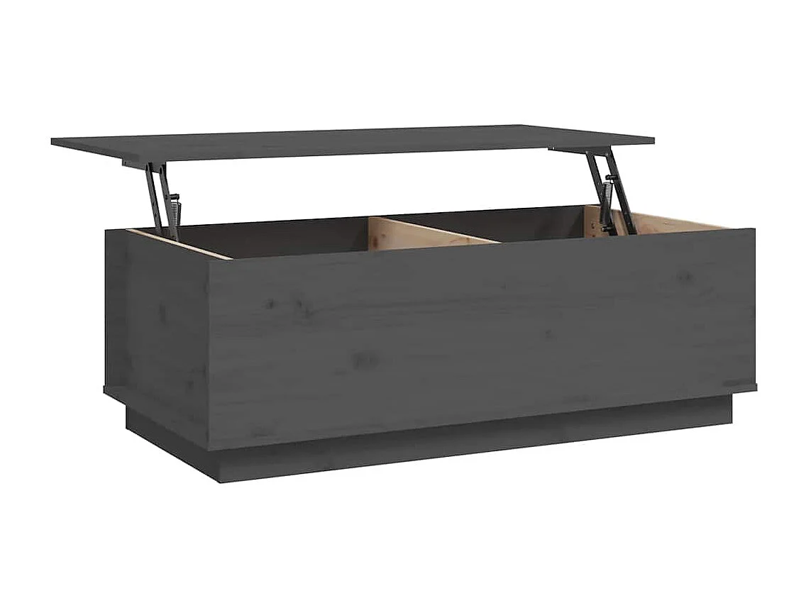 Tavolino da Salotto Grigio 100x50x35 cm Legno Massello di Pino