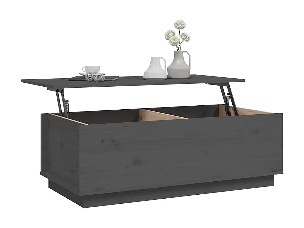 Salontafel 100x50x35 cm massief grenenhout grijs