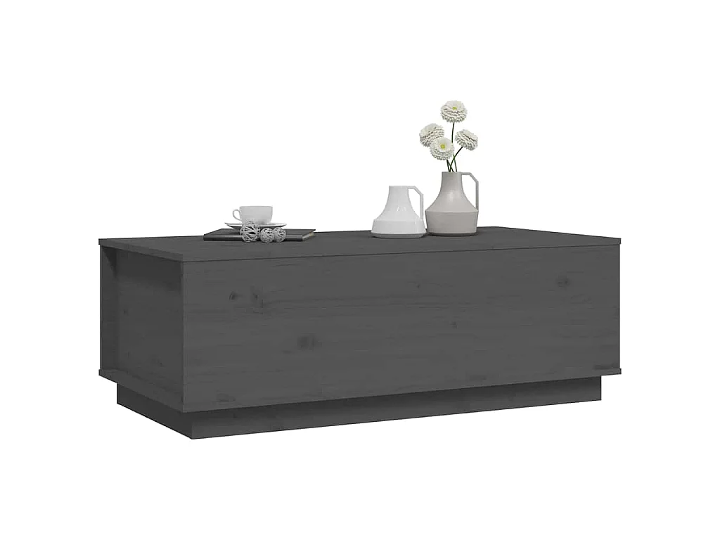 Table basse Gris 100x50x35 cm Bois massif de pin