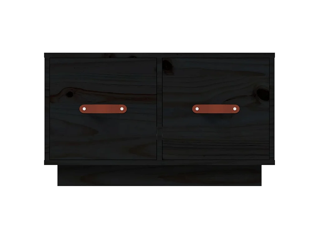 Tavolino da Salotto Nero 60x53x35 cm Legno Massello di Pino
