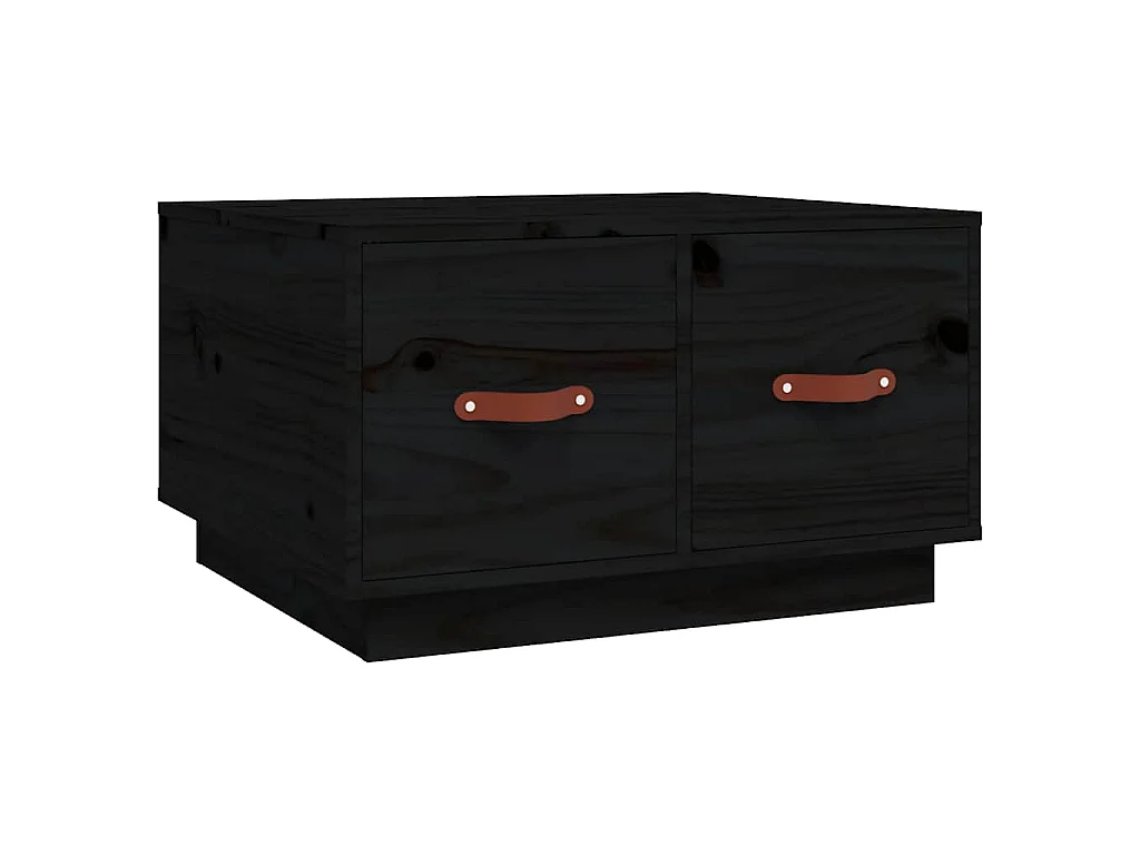 Table basse Noir 60x53x35 cm Bois massif de pin