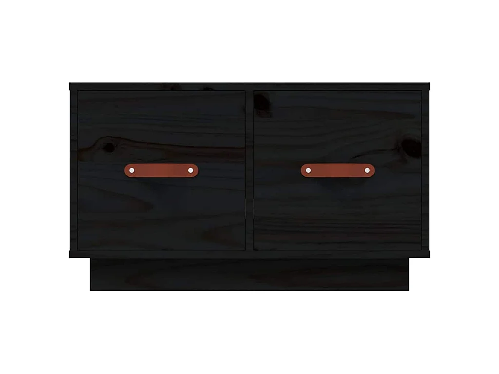 Table basse Noir 60x53x35 cm Bois massif de pin