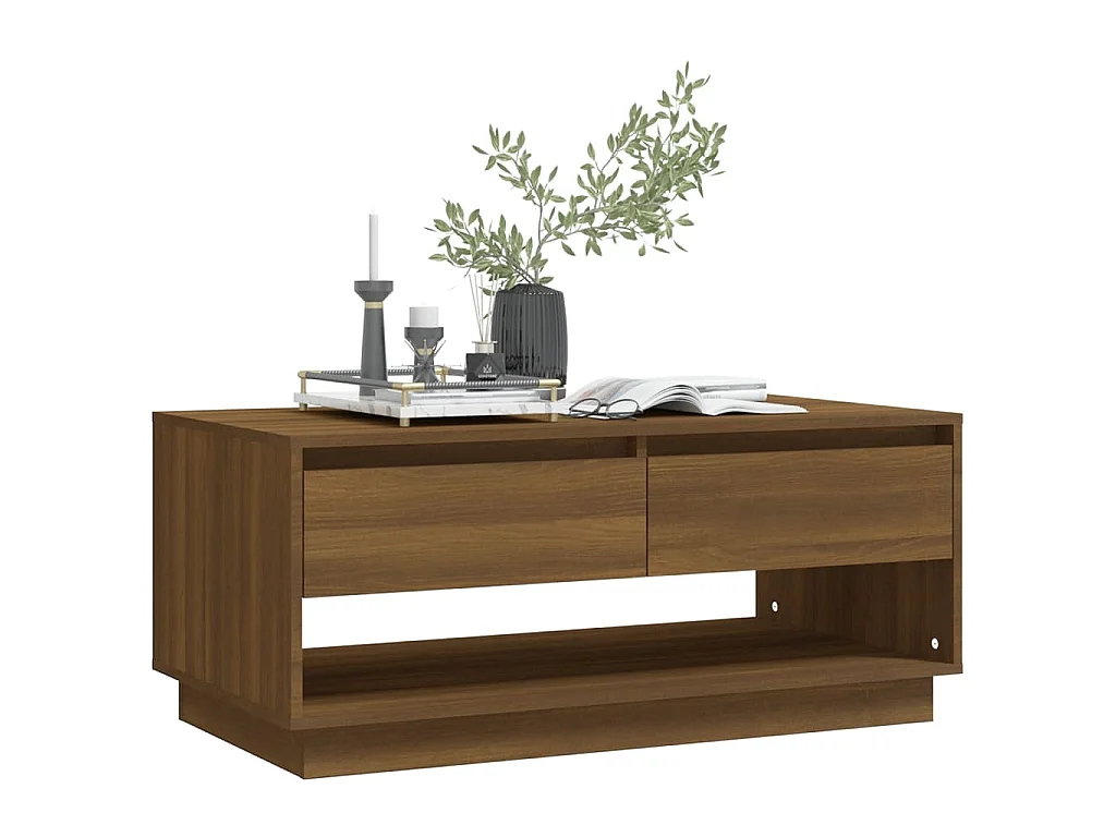 Mesa centro 102,5x55x44 cm derivados madeira carvalho castanho