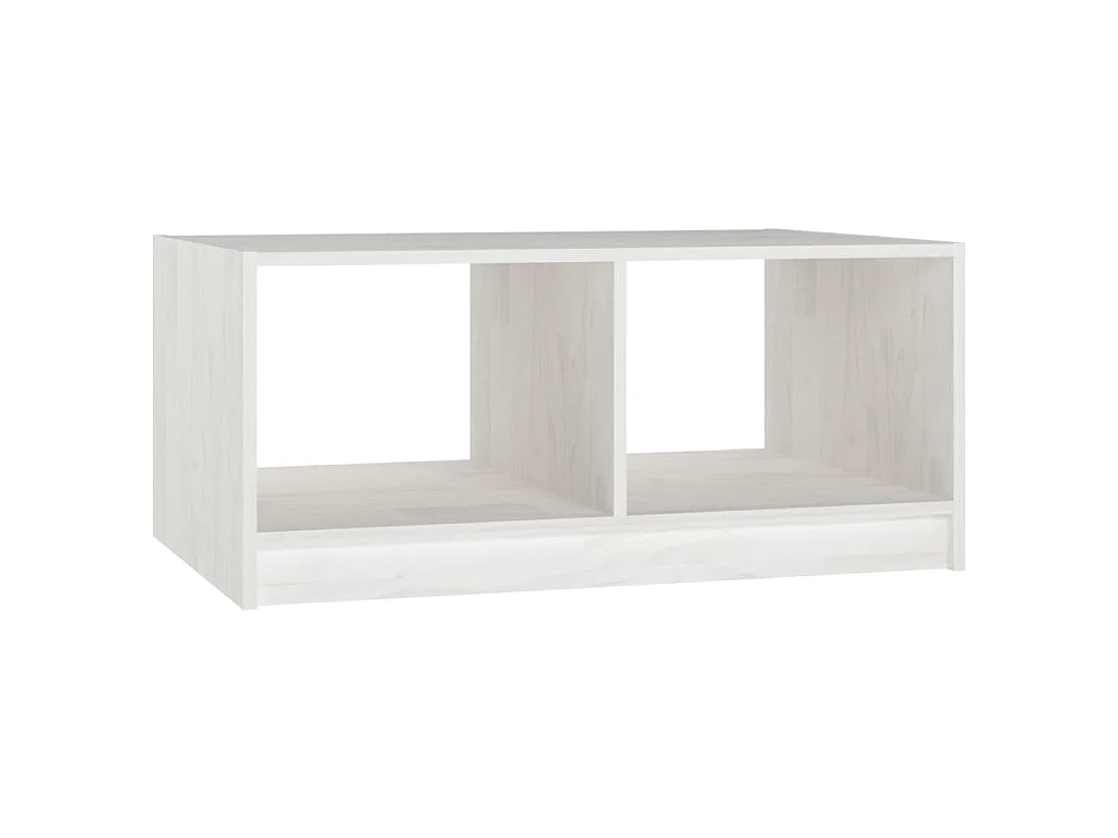Table basse blanc 75x50x33,5 cm bois de pin massif