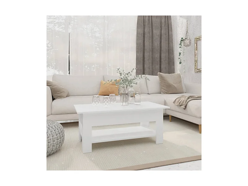 Couchtisch Weiß 102x55x42 cm Holzwerkstoff