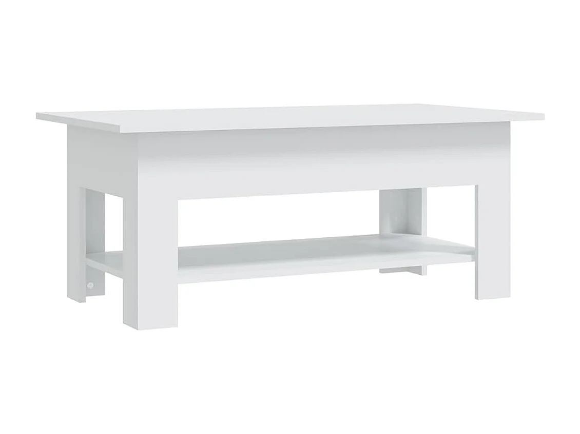 Table basse blanc 102x55x42 cm bois d'ingénierie