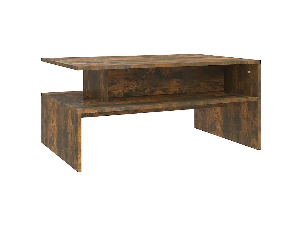 Tavolino da Salotto Rovere Fumo 90x60x42,5 cm Legno Multistrato