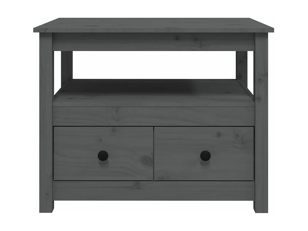 Mesa de centro 71x49x55 cm pinho maciço cinza