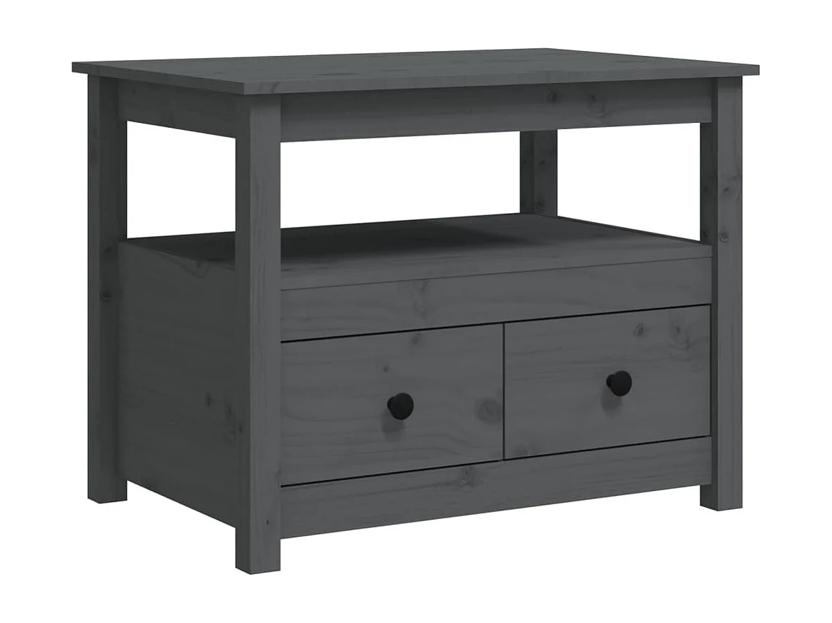 Table basse Gris 71x49x55 cm Bois massif de pin