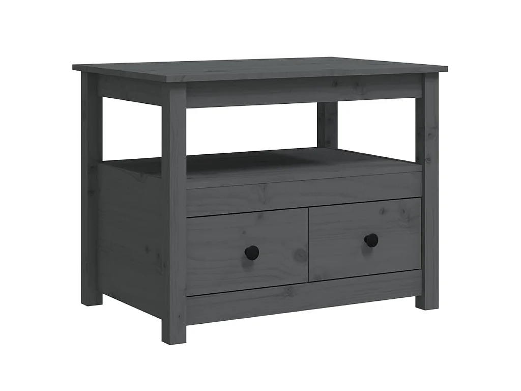 Table basse Gris 71x49x55 cm Bois massif de pin