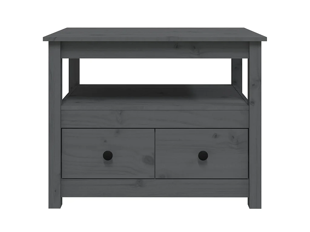 Table basse Gris 71x49x55 cm Bois massif de pin