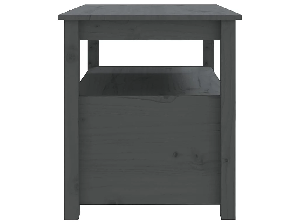 Table basse Gris 71x49x55 cm Bois massif de pin