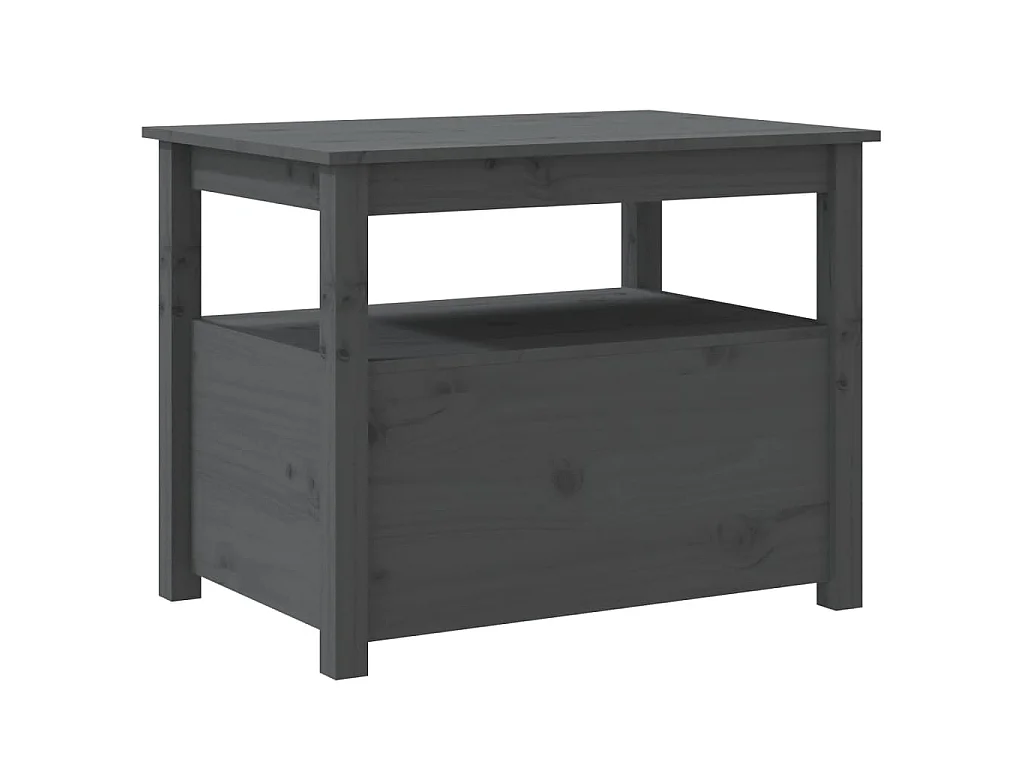 Table basse Gris 71x49x55 cm Bois massif de pin