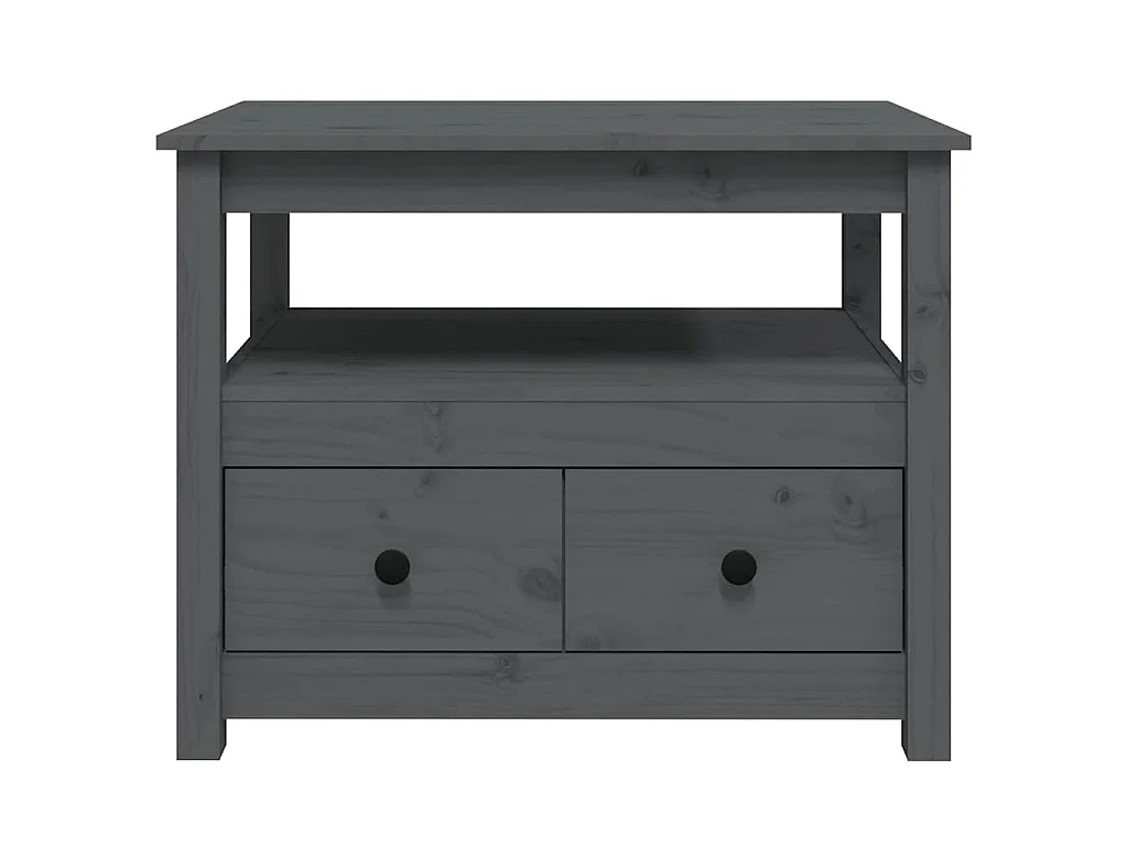 Table basse Gris 71x49x55 cm Bois massif de pin