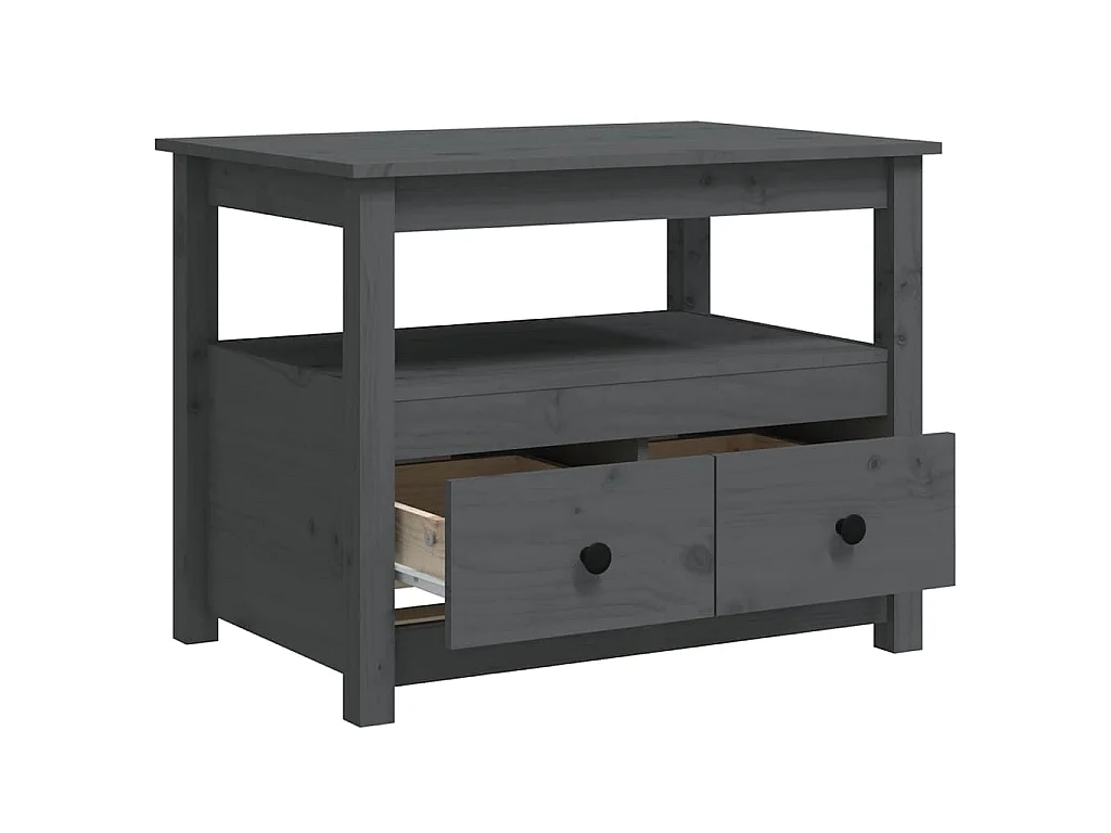 Table basse Gris 71x49x55 cm Bois massif de pin