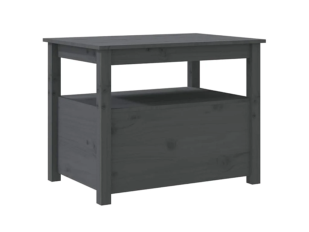 Table basse Gris 71x49x55 cm Bois massif de pin