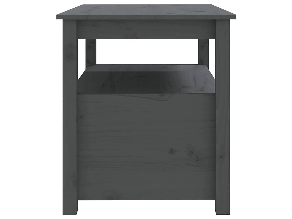 Table basse Gris 71x49x55 cm Bois massif de pin