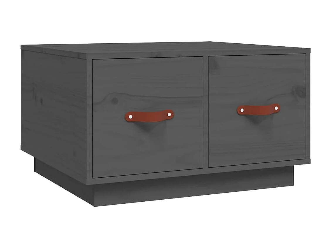 Tavolino da Salotto Grigio 60x53x35cm in Legno Massello di Pino