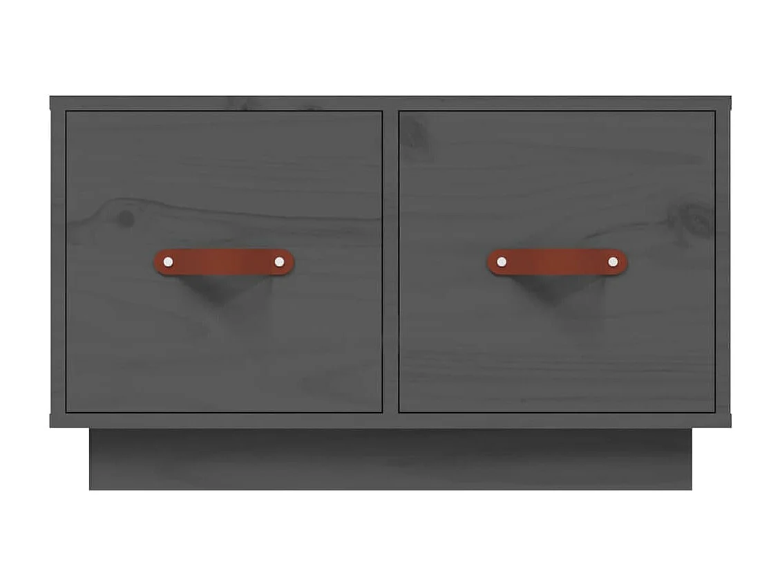 Tavolino da Salotto Grigio 60x53x35cm in Legno Massello di Pino