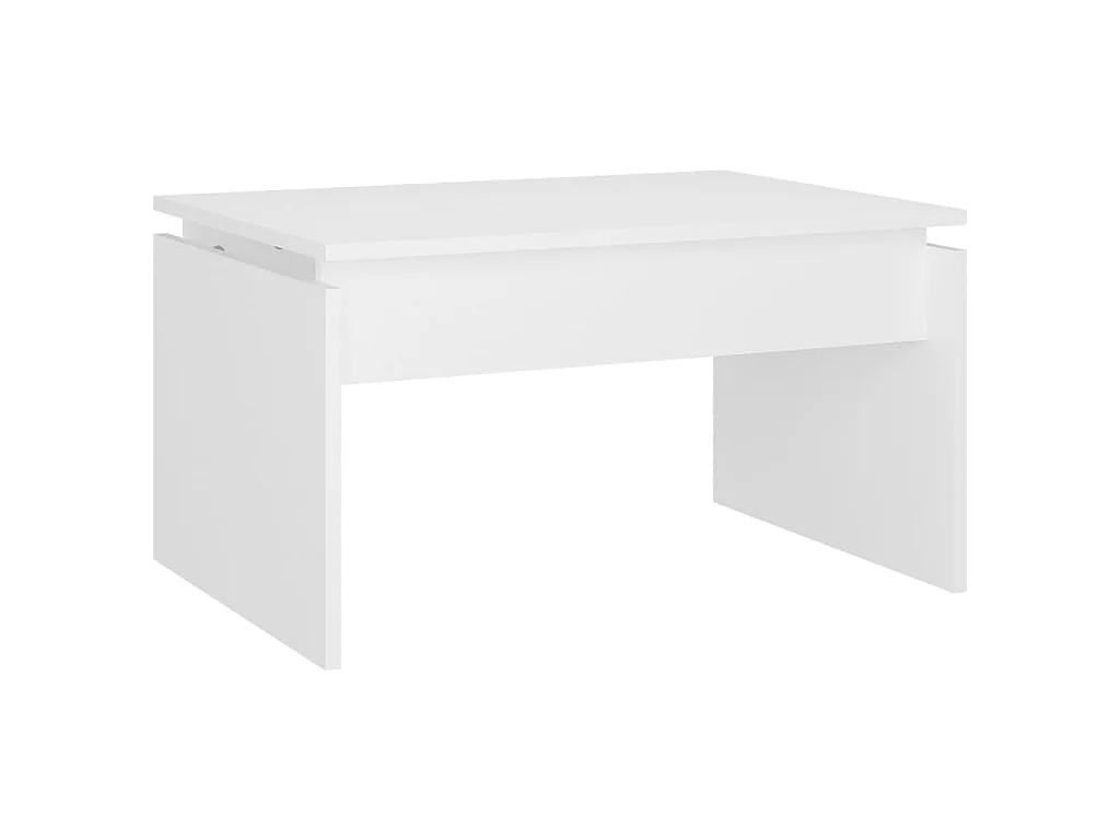 Table basse blanc 68x50x38 cm bois d'ingénierie