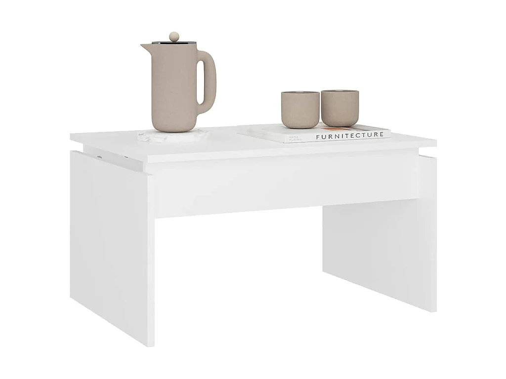 Table basse blanc 68x50x38 cm bois d'ingénierie
