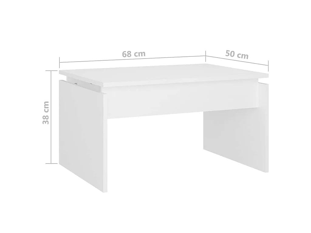 Table basse blanc 68x50x38 cm bois d'ingénierie