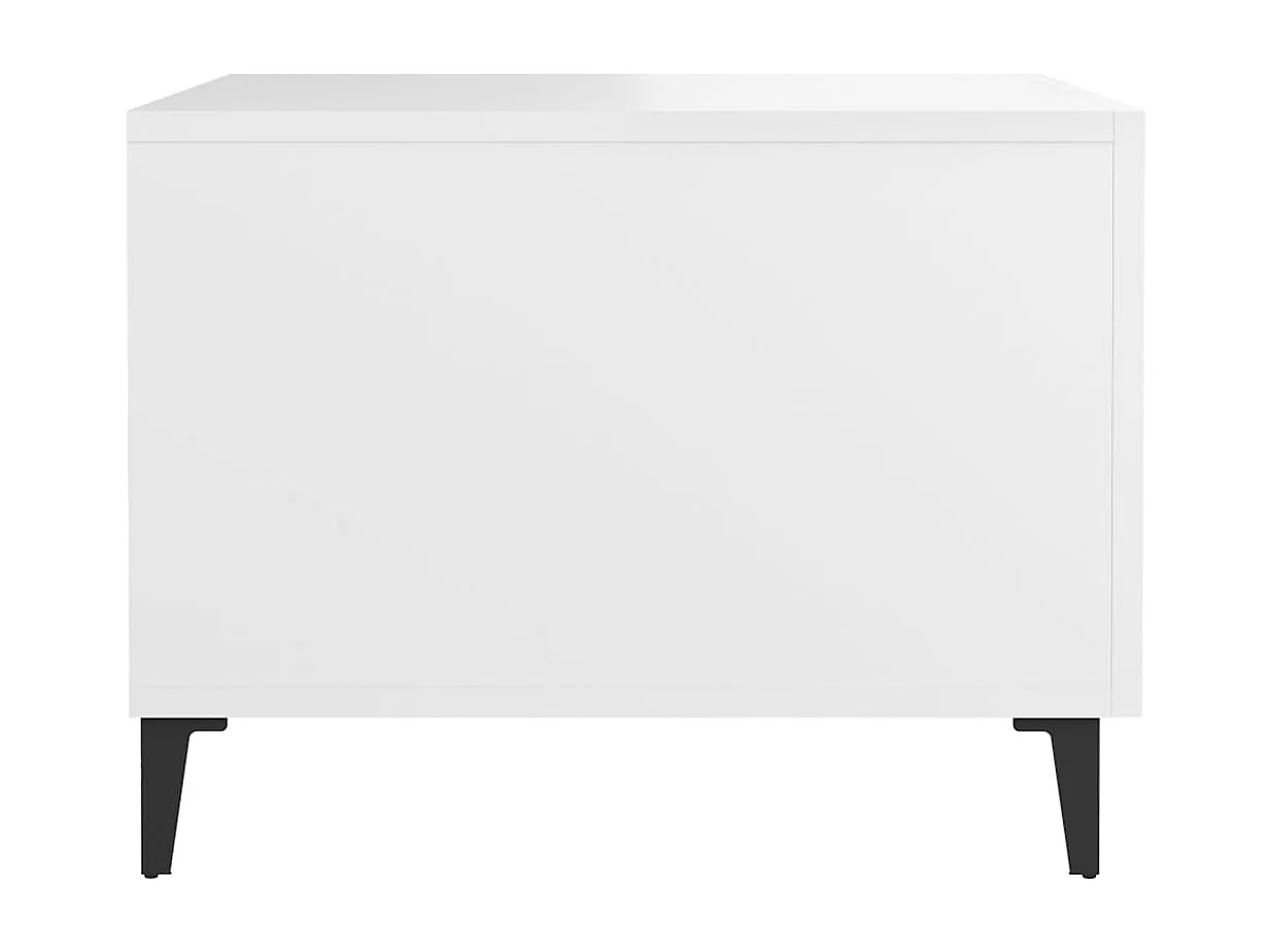 Table basse avec pieds en métal Blanc 50x50x40 cm