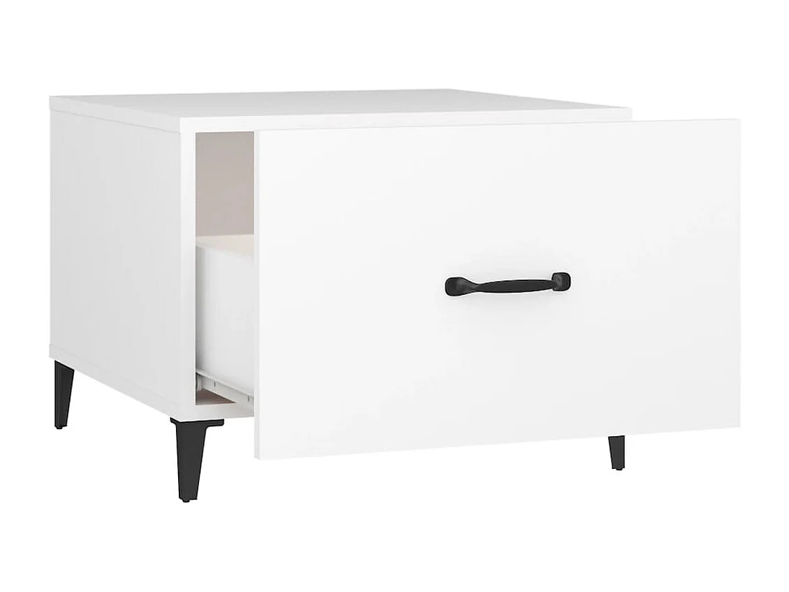 Table basse avec pieds en métal Blanc 50x50x40 cm