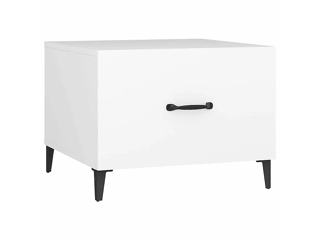 Table basse avec pieds en métal Blanc 50x50x40 cm