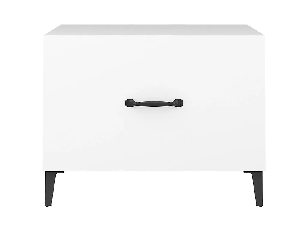 Table basse avec pieds en métal Blanc 50x50x40 cm