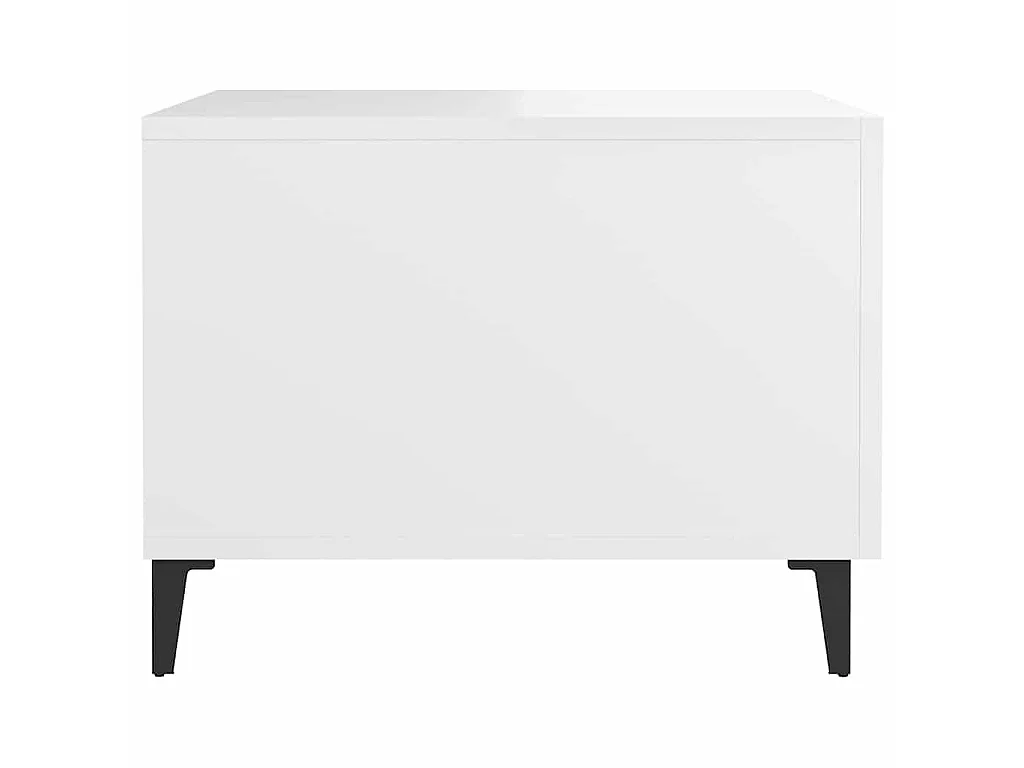 Table basse avec pieds en métal Blanc 50x50x40 cm