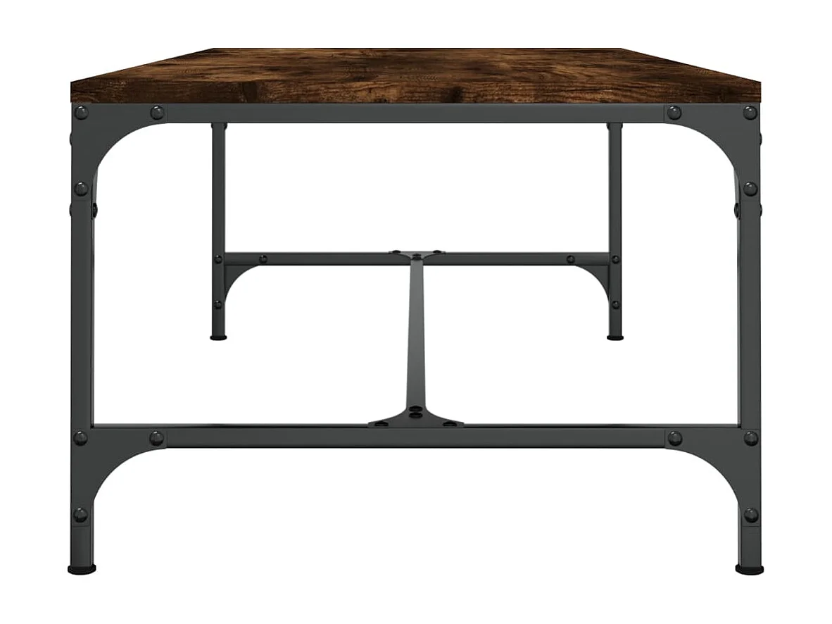 Salontafel 100x50x35 cm bewerkt hout gerookt eikenkleurig